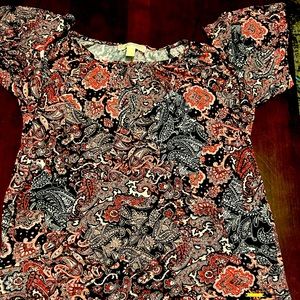 MICHAEL KORS LARGE FLORAL PRINT ANGEL SLEEVE women’s shirt